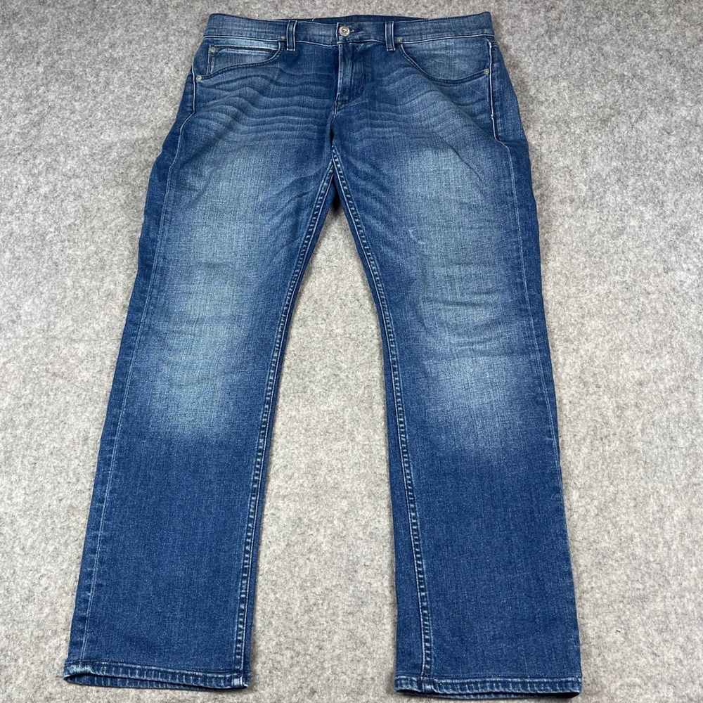 Hudson Jeans Mens 33 Byron Five Pocket Straight Leg Medium Whiskers